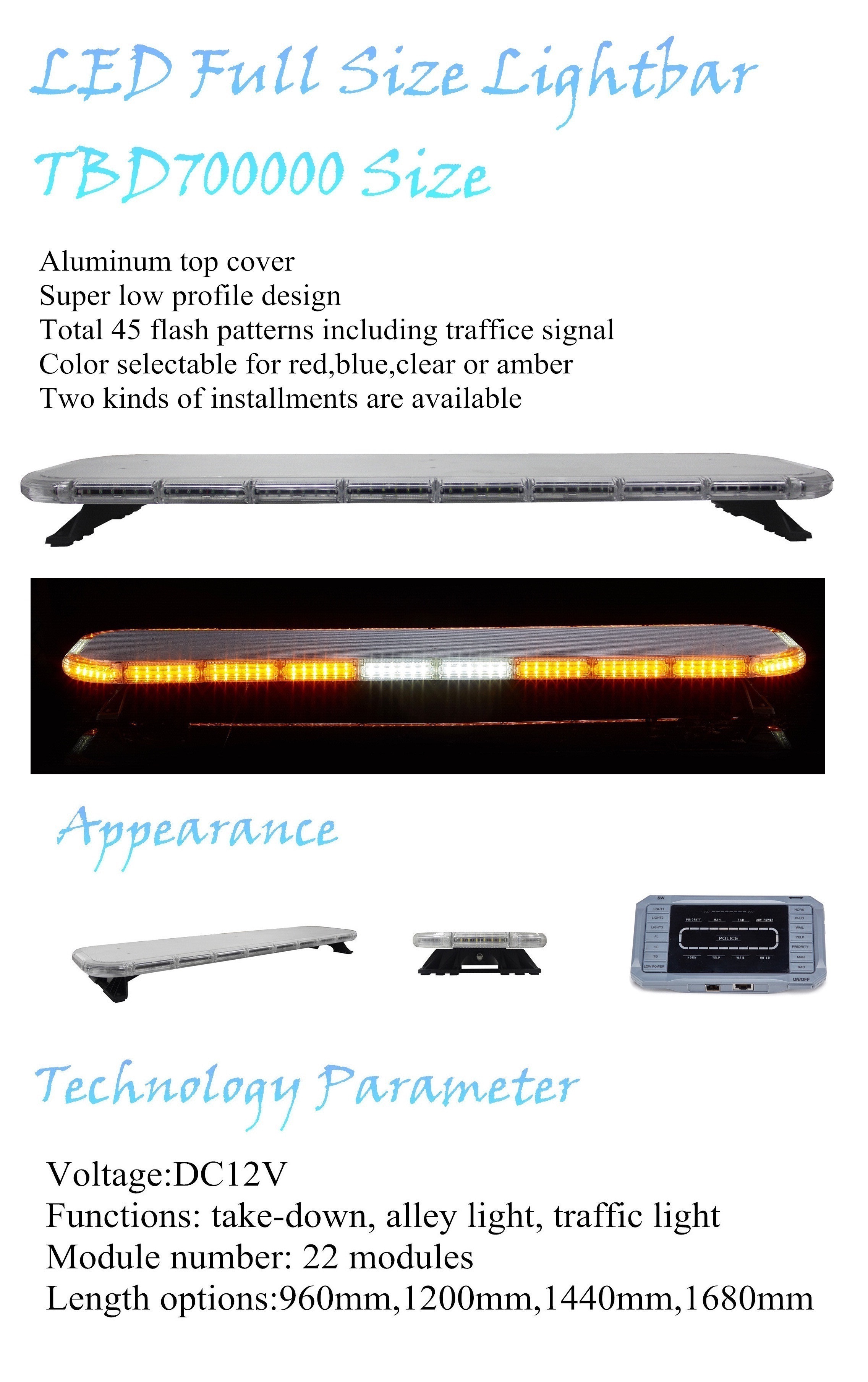 News Ultrathin LED Full Size Light Bar