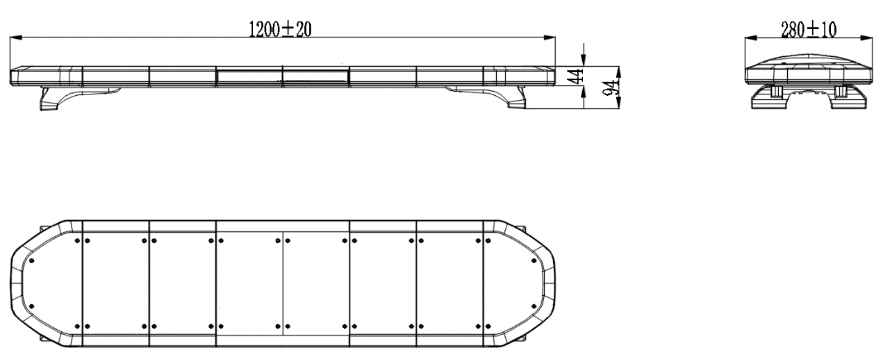 TBDA3 Series Ultra-Slim Spiral LED Warning Lightbar (2)